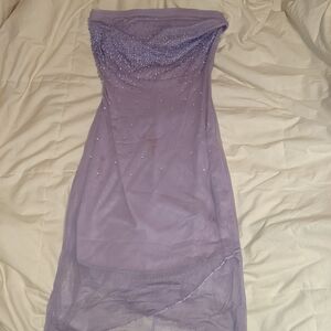 Body Central Purple Strapless Bodycon Dress